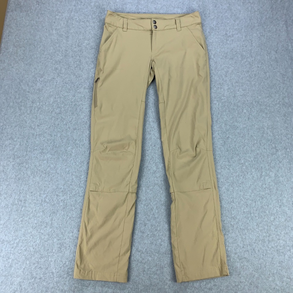 Columbia Hiking Pants Women's size 4 Tan Omni-Shield Outdoor Straight Leg AL8761